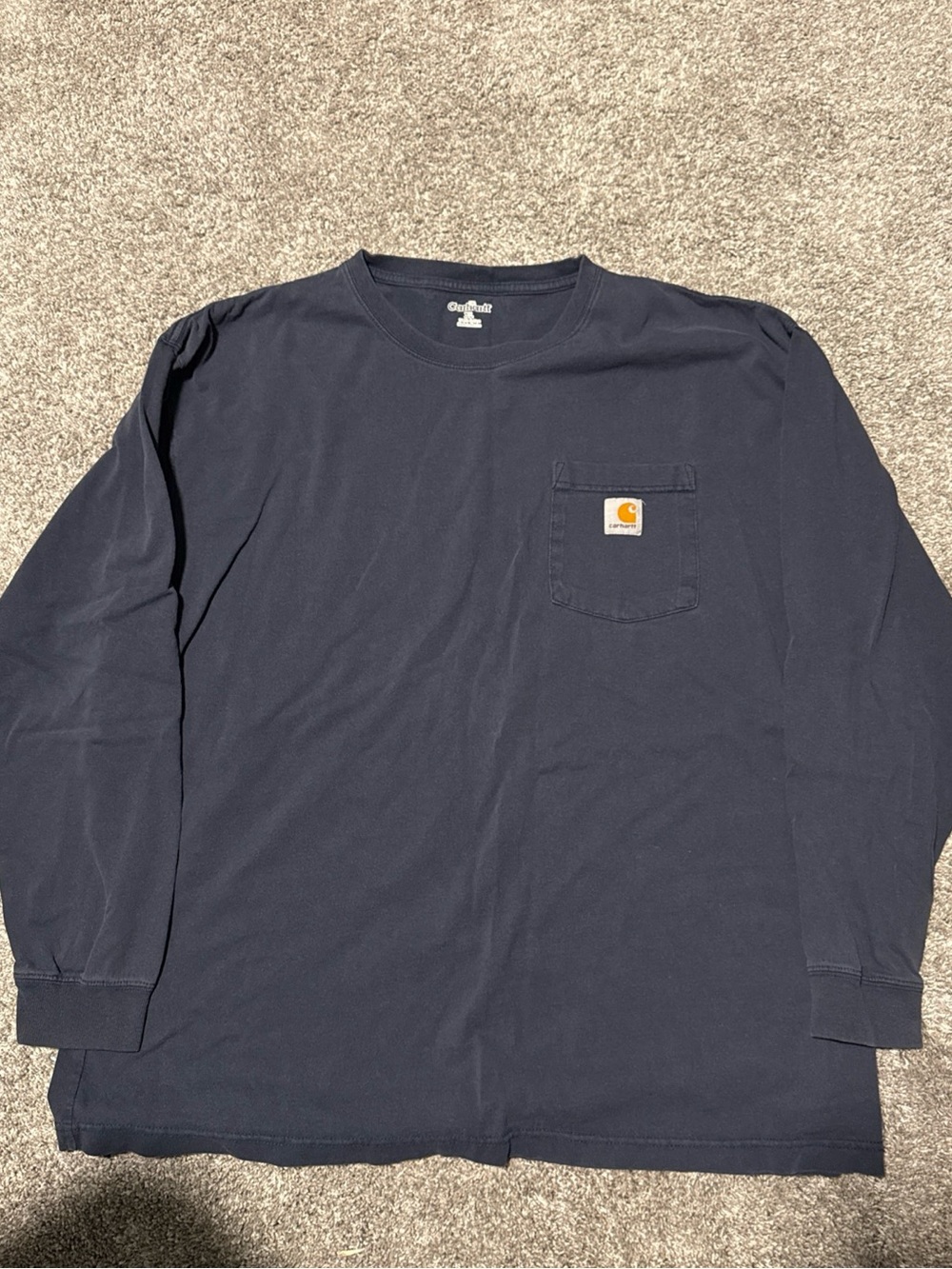 Carhartt Navy Long-Sleeve Pocket Tee - Men XL